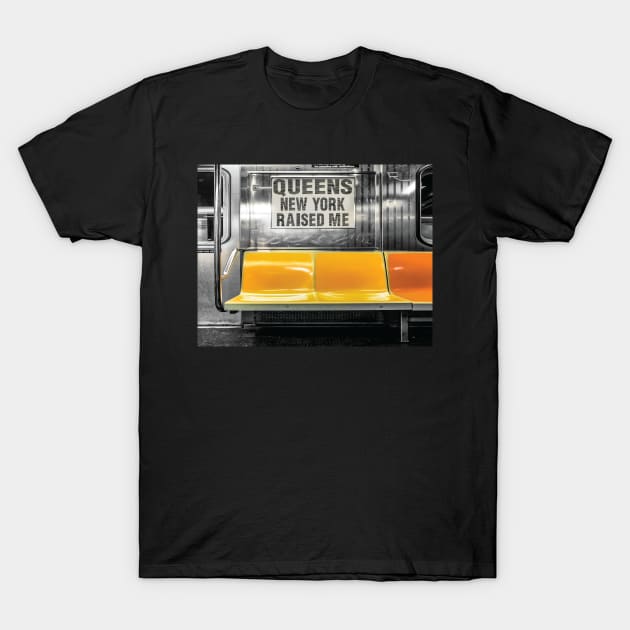 Queens New York Raised Me Photography T-Shirt by ProjectX23 Orange